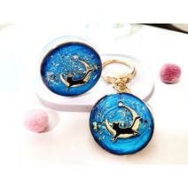 행운10배상승 달타냥 주얼리 키링 핸디그립 홀더 세트 자개금박 그립톡 *Gift, 블루set, 세트gift pack(+3500)