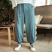 봄 캐주얼 팬츠 남자 무바지 슬랙스 리넨 바지 차이나 빅 사이즈