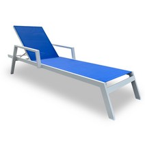 신밧드무역 [베이지] 발리메쉬썬베드 야외 알루미늄썬베드, 블루