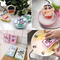 짱구 수세미 캐릭터 주방 스펀지 설거지 청소, 핸더랜드2639, 1개, 1개