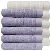 호텔수건 170g 30수 코마사, 10개, 화이트+라벤더퍼플