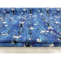 일본 수입 린넨 수선화 나염 2color, BLUE