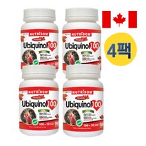 (4팩 특가세트) 뉴트리돔 유비퀴놀 100mg 30소프트젤 활성화된 코엔자임큐텐 피로에너지 뇌건강영양제 N159, 30정, 4개