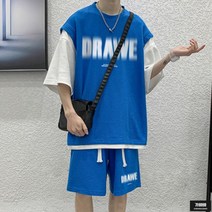 가바바 남성 빅사이즈 트레이닝복 착시현상 레터링 포인트 투피스 G68327