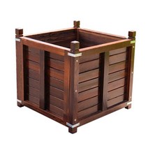 야외 화분 이동형 부식방지 대형 목재화분 화단 바퀴, 삼중 강화 55x55x55cm 내마모성 페인트