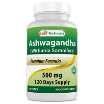 Best Naturals 베스트내츄럴스 아슈와간다 Ashwagandha 500mg 120정, 1개