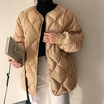 노카라 퀄팅 누빔 여성 숏패딩 점퍼 겨울 자켓 데일리