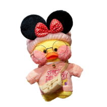 PKTOYS DIY 큐티 오리인형 크로스백 뽀글이 토이 캐릭터 빵빵덕 오리 인형 숄더백 크리스마스 명절 선물, 어깨 가방 미니 헤어 벨트 파우더 편지 스웨터, 파우더 오리 어깨 가방