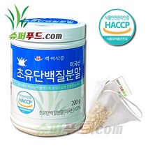 HACCP 인증 초유 단백질 분말 100 % 고단백 MBP단백질 초유단백질분말100% + 슈퍼푸드.com 연자육 티백 기타헬스보조제, 1세트, ( 병 200g + 1g )