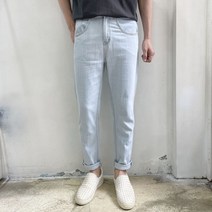 라운지21 남자 아이스 워싱 보이핏 9부 청바지