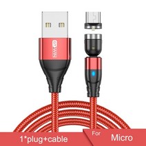 gtwin magnetic usb cable for iphone 충전기 540도 회전 usb type c 케이블 for xiaomi samsung magnet charge micr, 협력사, 마이크로 레드, 2m