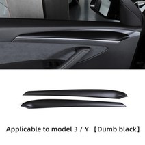 LUCKEAS 자동차 액세서리 Tesla Model 3 Model Y 2020-2021 자동차 도어 내부 CarbonFiber 장식 트림 용 인테리어 수정, ABS 매트 블랙