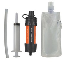캠핑 도구 개인 정수기 물 여과 시스템 정화 필터 빨대 야외 생존 응급 용품, 04 Orange set