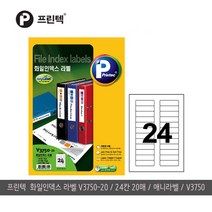 애니라벨 V3750 20 화일인덱스라벨 24칸 20매 2개, 단품