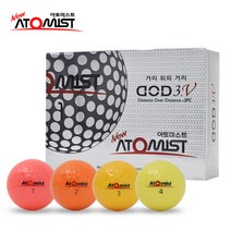 국산골프공 3피스 4가지색 칼라골프공 색골프공 12구