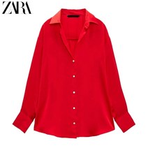 여성 7종 실크 하프 ZARA 자라 캐주얼 실크 셔츠