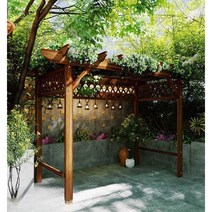 야외정자 옥상 원두막 농막 펜션 평상마루 가제보, 길이 3m x 폭 2m 포도 프레임