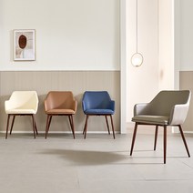 하늘창가구 프리스 가죽의자 팔걸이 소파 카페 식탁의자 4colors, 그레이