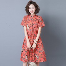 kirahosi 면마원피스 꽃무늬 원피스 컬러플 카라원피스 YHF86 YHF86 596280277644