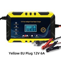 배터리재생기 완전 자동 배터리 충전기 자동차 파워 펄스 수리 습식 건식 납산 디지털 LCD 디스플레이 12V-24V 8A, Only 12V EU Plug 6A, 06 Only 12V EU Plug 6A