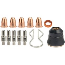 13Pcs 플라즈마 커터 토치 S45 액세서리 키트 전극 노즐 팁 스페이서 가이드 토치 소모품 키트를 절단 캡 가스 디퓨저 플라즈마를 유지, 하나, 블랙 & 실버 & 골드