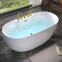 월풀욕조 단순화 된 Abluba Bathtub Small Apartment 가정용 얇은 가장자리 통합 레드 타원형 독립 성인 가족 목욕, 1.2m, 골든 파이브 -피스 욕조
