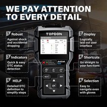 차량 스캐너 TOPDON-AL600 OBD2 스캐너 온보드 진단 도구 코드 리더 역학 자동차 검사 평생 업그레이드, 한개옵션0