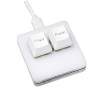 미니 바로 가기 키보드 Ctrl-C 복사 접착제 기계식 스위치 DIY 프로그래밍 가능 OSU 2 키 키패드 블랙 화이, 한개옵션2, 03 WHITE, 04 레드 스위치