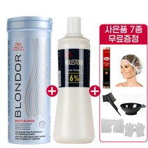 웰라 멀티 블론드 더스트 프리 라이트닝 파우더 400g 탈색약 탈색제, 웰라 블론더 400g + 웰라 디벨로퍼 6% 산화제, 1개