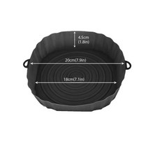 베이킹 오븐 1/2pcs 실리콘 에어 프라이어 오븐 베이킹 트레이 피자 튀김 치킨 Airfryer 바구니 재사용 팬, 06 1pca black
