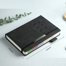 다이어리 2023 플래너 노트 일정 주간 월간 일기 저널 학교 사무용품 카와이 편지지 목표 습관 일정표 a5, 검은색