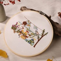 조용한 생활 자수 키트 DIY 바느질 무료 초보자용 해피 공예 크로스 스티치 공예품 도구 (후프 없음), A
