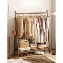 나무행거 옷걸이 이동식 목재 원목 수납 조립식 틈새, 로그 색상 - 100CM