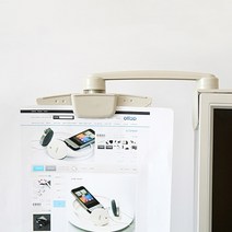 360도 회전 모니터 서류 거치대 A4 용지 걸이 종이 집게 꽂이 홀더 부착형 메모 문서 안내문 페이퍼 고정 메모지 메뉴판 부착 클립 전시 안내판 인쇄물 카피 보드, 누드블루 1개입 (234268)