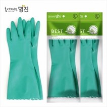 명진홈에디션 베스트 레이온코팅 고무장갑 5개 묶음 중 대 특대 설겆이 주방잡화 생활용품 주방용품 가정용 업소용 국내 생산, 특대 (24x33cm), 그린, 특대(XL) 이상
