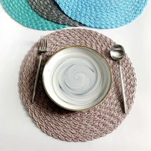 내열 그릇 PP 식탁 매트 1 개 커피 컵 코스터 식기 매트 홈 주방 파티 공급, C_38CM | ROUND