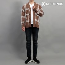 알프렌즈 S사각체크 니트 가디건 5color