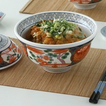 꿈꾸는 키친 히미츠 텐동 그릇 + 뚜껑 세트, 1세트, 히미츠 레드 대