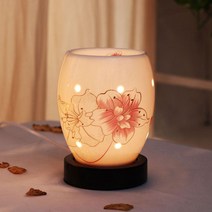아로마 오일 버너 테라피 향로 램프 세라믹 플러그인 전기 향 에센셜 오일 침실 야간 조명 중공 향 디밍 향 테이블, 11. 색상 분류: 옥 도자기 블랙베이스 홍화 2 구