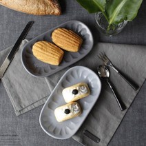 [iswas] [2HOT] 케라미카 바뎀 타원 플레이트 19cm, 색상:다크그레이, 1개