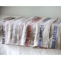 샤르베 에디션즈 Bon appetit 본아페티 키친크로스 프렌치 린넨, [스몰]화이트린넨/블랙