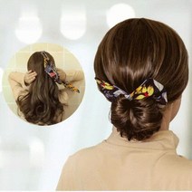 22 색상 Deft Bun 여성용 머리띠 헤어 액세서리 소녀 귀여운 머리 밴드 로프 빈티지 헤어 보우 밴드 2021 New Hair Bun Maker, 1개, 06 s-yellow-01 싱글 사이즈