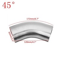 스텐주름관 스텐 38mm50mm63mm76mm 4590도 스테인레스 배기 파이프 머플러 팔꿈치 파이프 연결 유니버설, 2-45도