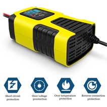 자동차 배터리 충전기 12V 2A 완전 스마트 유지 장치 트리클 탈황제, 02 Yellow US Plug