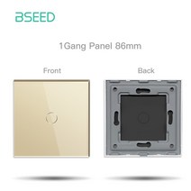 BSEED EU 크리스탈 유리 패널 스틸판 123Gang 86*86mm 화이트 블랙 골든 전용, 09 1Gang Golden_01 EU