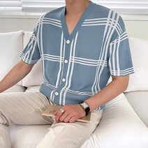 조군샵 로버틴 빅체크 반팔 가디건 JK3659