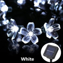 꽃무드등 태양 요정 문자열 빛 sakura garlands 복숭아 꽃 체리 led 주변 조명 결혼식 정원, 하얀, 9.5m 50led