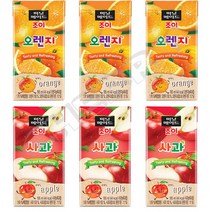 미닛메이드 조이 사과 + 오렌지 주스팩195ml x 32개(반반) 팩음료, 상세페이지 참조, 195ml