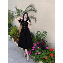 여름 프렌치 솔리드 조거 슬림핏 롱 원피스