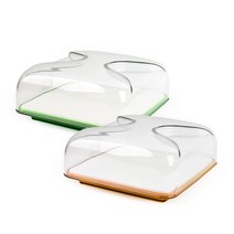 구찌니 정사각 치즈 케익 보관함 25.5cm / 푸드커버, 구찌니 정사각 치즈 케익 보관함 25.5cm 그린, 1개